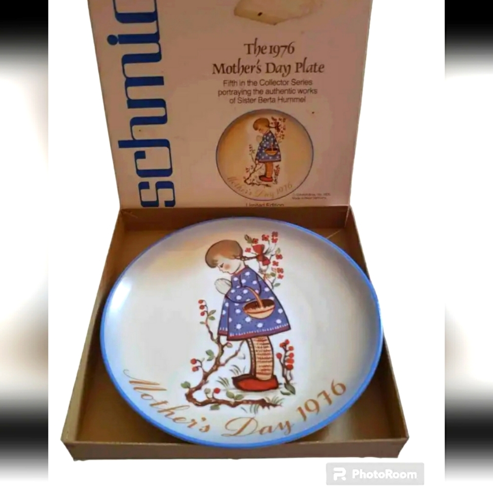 Vtg Schmid Limited Edition 1976 Mother's Day Plate Sister Berta Hummell